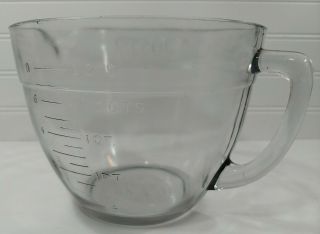 Antique HOOSIER Kitchen Cabinet MEASURE 8 CUPs Glass Mixing Batter BOWL D Handle 3