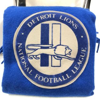Detroit Lions Pendleton Wool Blanket Vintage Logo Nfl Blue Wool Fringed