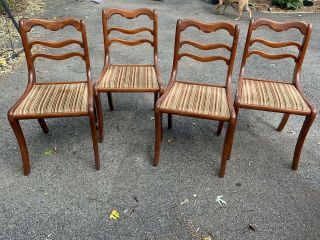Vintage Duncan Phyfe Style Drop Leaf Extension Table 2 Leaves and 4 Chairs 2