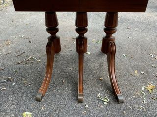 Vintage Duncan Phyfe Style Drop Leaf Extension Table 2 Leaves and 4 Chairs 3