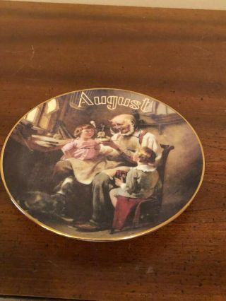 Norman Rockwell For All Time - " August: The Toy Maker " Authentic Plate