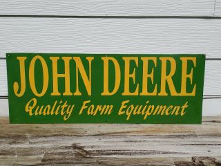 Vtg Early John Deere Metal Sign Farm Tractor 32 " X 11 " Advertising Agriculture
