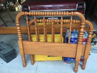 Vintage Jenny Lind Wooden Rounded Spindle Single Bed Springs Antique Classic 3