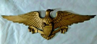 Vintage Sexton American Freedom Eagle Gold Wall Plaque