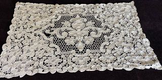 4 Vintage Antique Hand Made Needle Lace Placemats Vv905