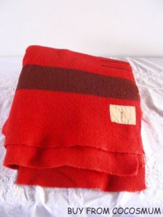 Antique Vtg Wool 3 Point Blanket Uncut - Double Long Mackay Smith Blair Vancouver