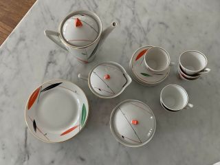 RARE Retro Mid - Century Modern Vintage Porcelain Coffee/Tea set (Made In Ukraine) 3
