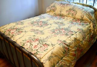 Rare - Vintage Ralph Lauren Evelyn Yellow Floral Chintz Queen Size Comforter