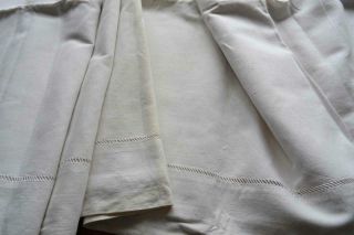 Vintage French White Linen Metis Sheet,  Lovely Fabric,  Curtains,  Blinds,  Bedding