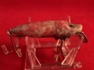 Vintage Heddon River Runt Floater In Water wave Red And White Tough Lure To Find 2