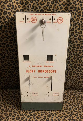 Vintage Lucky Horoscope Coin Operated Vending Machine