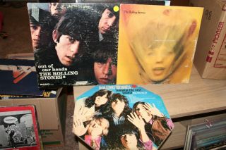 (3) Rolling Stones Goats Head Soup,  Out Of Our Heads,  Through The Past Darkly Lp
