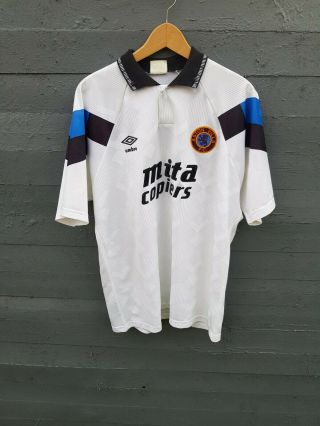 Aston Villa Fc Football Away Shirt Vintage 90s 1991/93 Mita Copiers L