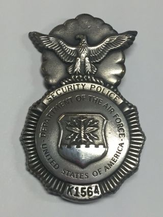 Vintage Obsolete Department Of The Air Force Security Police Badge K1564