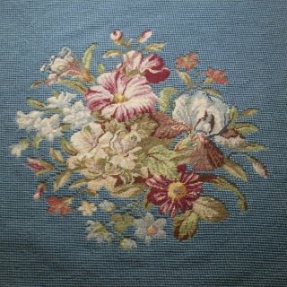 Antique Petit Point Tapestry Panel W/ Floral Design