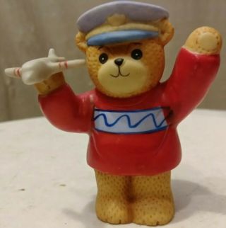 Enesco Lucy And Me Bear 1986 Lucy Rigg Bear In Pilot Hat With Toy Airplane
