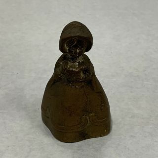 Vintage Bronze Brass Victorian Woman Lady Girl Bell Great Sound Great Look