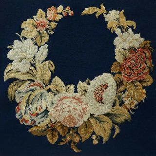 Mid/late 19th Century Needlework Of A Floral Garland - C.  1870