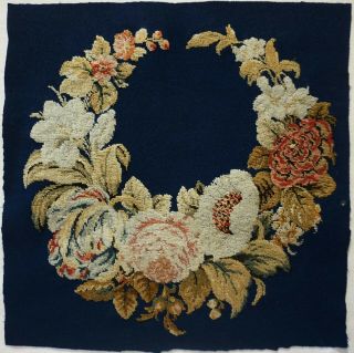 MID/LATE 19TH CENTURY NEEDLEWORK OF A FLORAL GARLAND - c.  1870 2