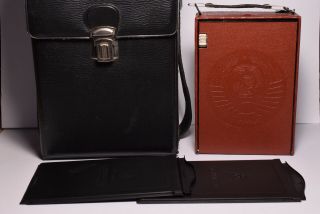 Fotokor 1 (type B) Vintage Folding Plate Camera,  Brown Model With Emblem Of Ussr