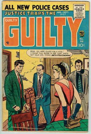 Justice Traps The Guilty 88 Vg/4.  0 - Scarce Crime Book On Prize From 1957