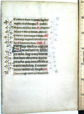 Medieval Illuminated Boh.  Leaf,  Deco.  Gold - Heigthened Initials&borders,  C.  1420