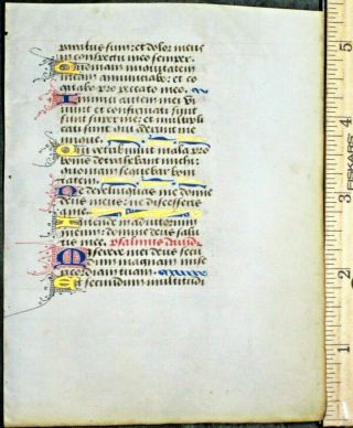 Medieval Illuminated Boh.  Leaf,  Deco.  Gold - Heigthened,  Initials,  Psalm 51.  C.  1420.