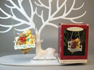 Hallmark Ornament 1993 Our Christmas Together - Kittens On A Swing - Qx5942 - Db