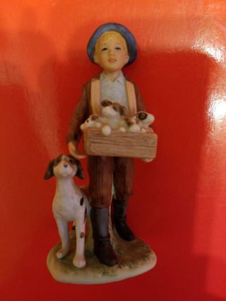 Norman Rockwell Museum Porcelain Figure Figurine Puppy Love 4 "