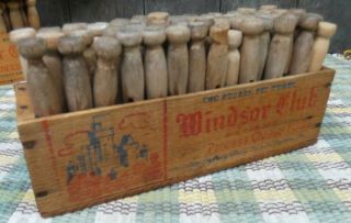 Vintage Primitive Wood Cheese Box Clothespins Farm House Laundry Decor