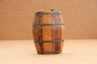 Old Antique Vintage Wooden Wood Barrel Keg Vessel Cask Tub Pail Small Rustic. 2
