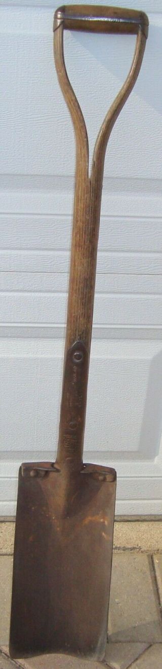 Vtg Wood Shovel & Tool Co.  Piqua Ohio,  Wooden Dhandled Trenching Shovel (inv122