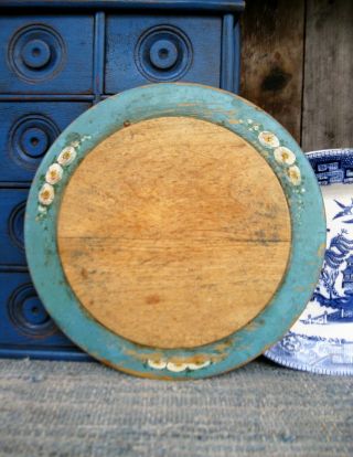 Antique Wood Cutting Board Robins Egg Blue Paint Cottage Style