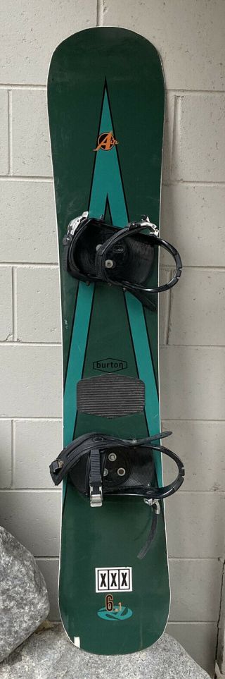 Vintage Burton 161cm Air 6.  1 Complete Snowboard Wood Core Freestyle Bindings Vtg