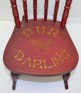 Early Child’s Our Darling Rocker Red Paint Great For Doll Or Teddy Bear
