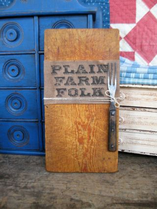 Small Early Antique Bread Cutting Board W 1860s 3 - Tine Fork Plain Farm Folk
