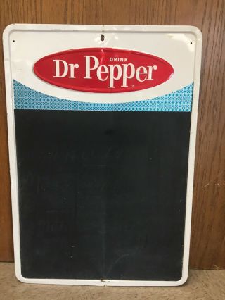 Vintage Dr.  Pepper Chalkboard Metal Embossed Menu Sign