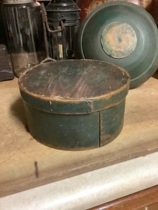 Early 19th Century Pantry Box In Period Blue Paint