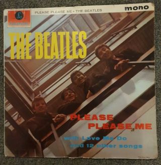 Beatles Please Please Me 1963 1st Press Gold/ Black Sleeve Only Ej Day