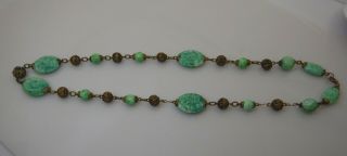 Vintage,  1920 - 30 ' s,  Art Deco Peking Glass,  Chinese Crumb Glass Necklace 2