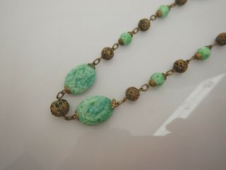 Vintage,  1920 - 30 ' s,  Art Deco Peking Glass,  Chinese Crumb Glass Necklace 3