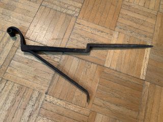 18th Century Hand Forged Iron Boot Scraper W Great Blacksmith Curl & Spiked Bar