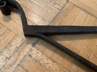 18th Century Hand Forged Iron Boot Scraper W Great Blacksmith Curl & Spiked Bar 3