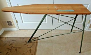 Antique Hostess Brewer Titchener Company Wood Ironing Board With Metal Legs Usa