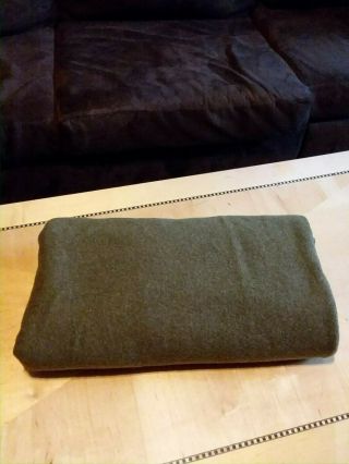 Vintage Military Blanket Ww2 Us Wartime Army Green Wool 66x79 2 Blankets