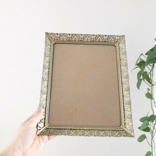 Vintage Gold Metal 8x10 Picture Frame Wall Decor Boho Eclectic Retro