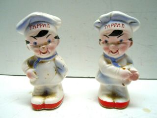2 Vintage Tappan Chef Ceramic Salt & Pepper Shakers Japan.