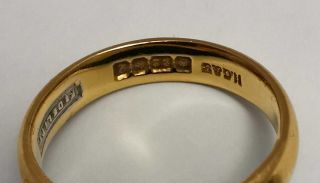 Vintage 22ct Yellow Gold Wedding Ring D Shape