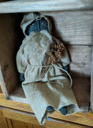 Primitive Christmas Santa Claus Shelf Sitter Doll Handmade