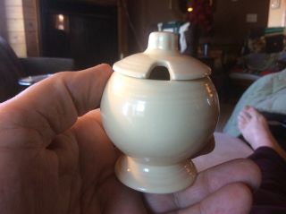 Rare Vintage Fiesta Mustard Jar In Ivory Minty